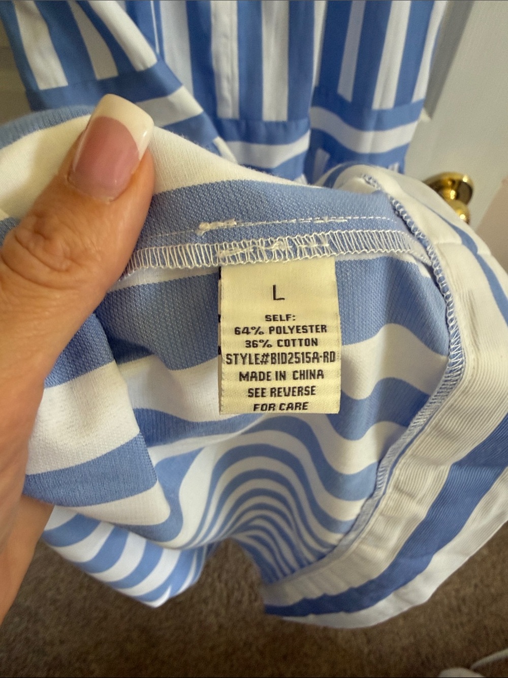 🌸 Aura: Blue and White Striped Tie-Shoulder Maxi Dress - Picture 6 of 6